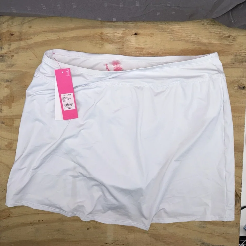 New Lilly Pulitzer Kellyann Skirted Swim Bottom Size‎ 14 Resort White Cruise